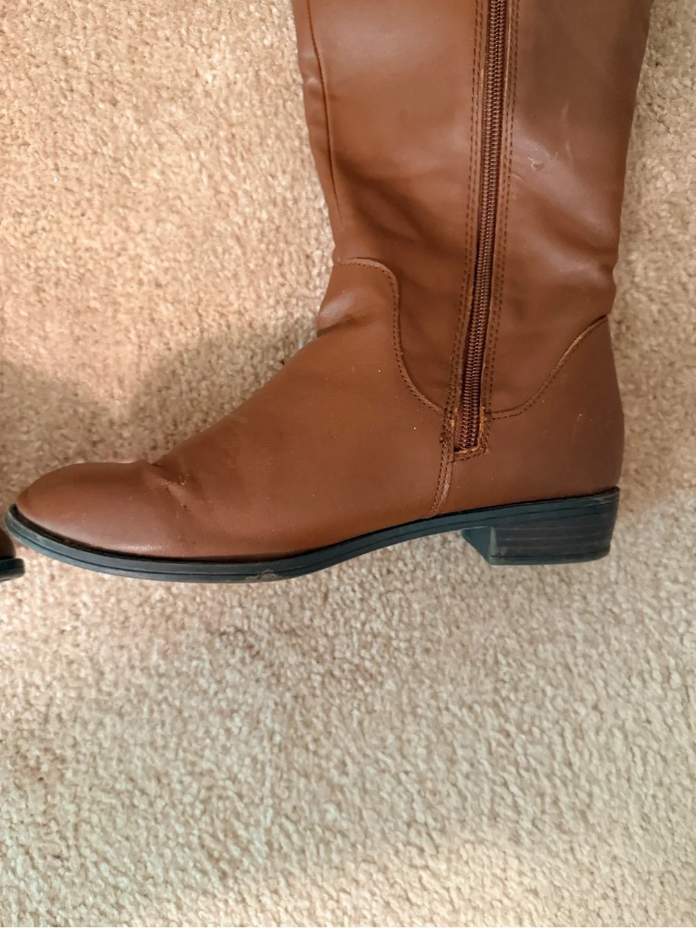 Karen Scott Tall Brown Over-the-Knee Leather Boots